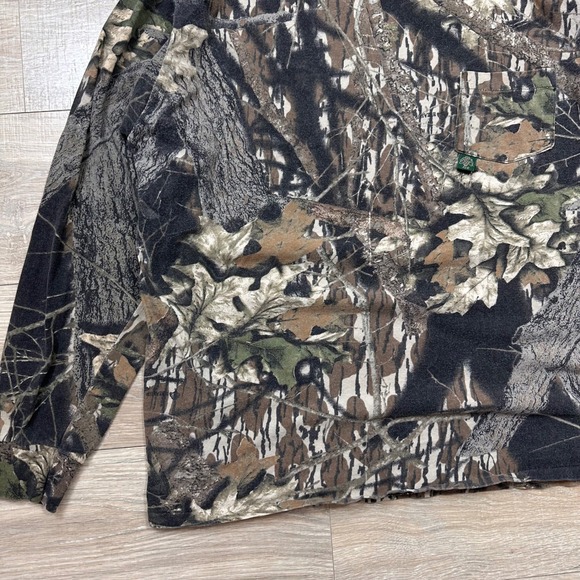 Vintage Mossy Oak Camo Long Sleeve Pocket Tee Faded Hunting‎ Outdoors Men's XL - Picture 2 of 9